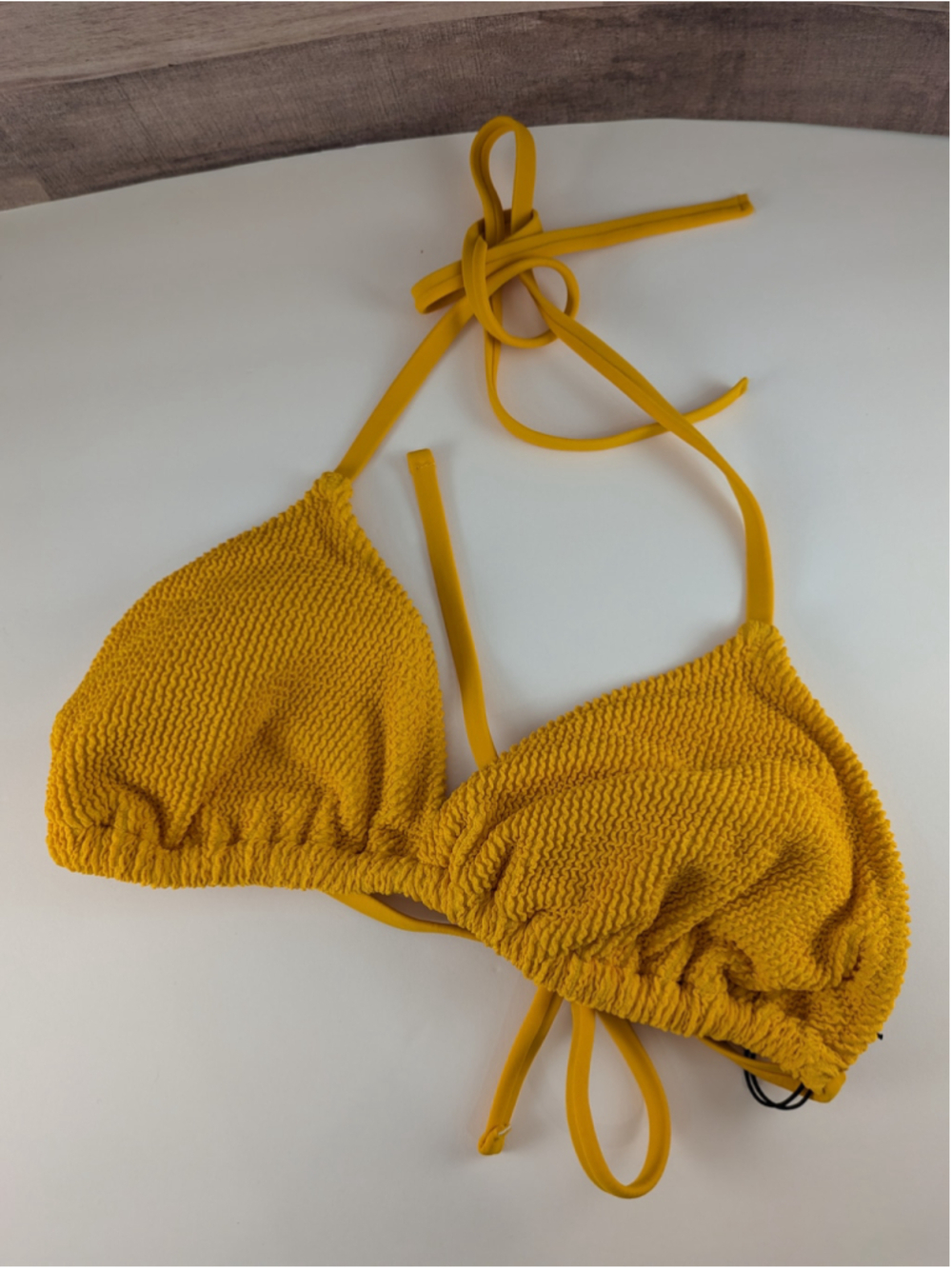 SHADE & SHORE Yellow Bikini Top L
